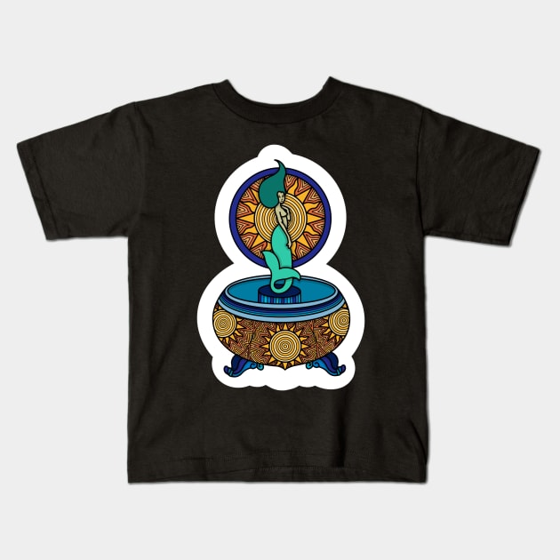 Mermaid Music Box Kids T-Shirt by astroashleeart